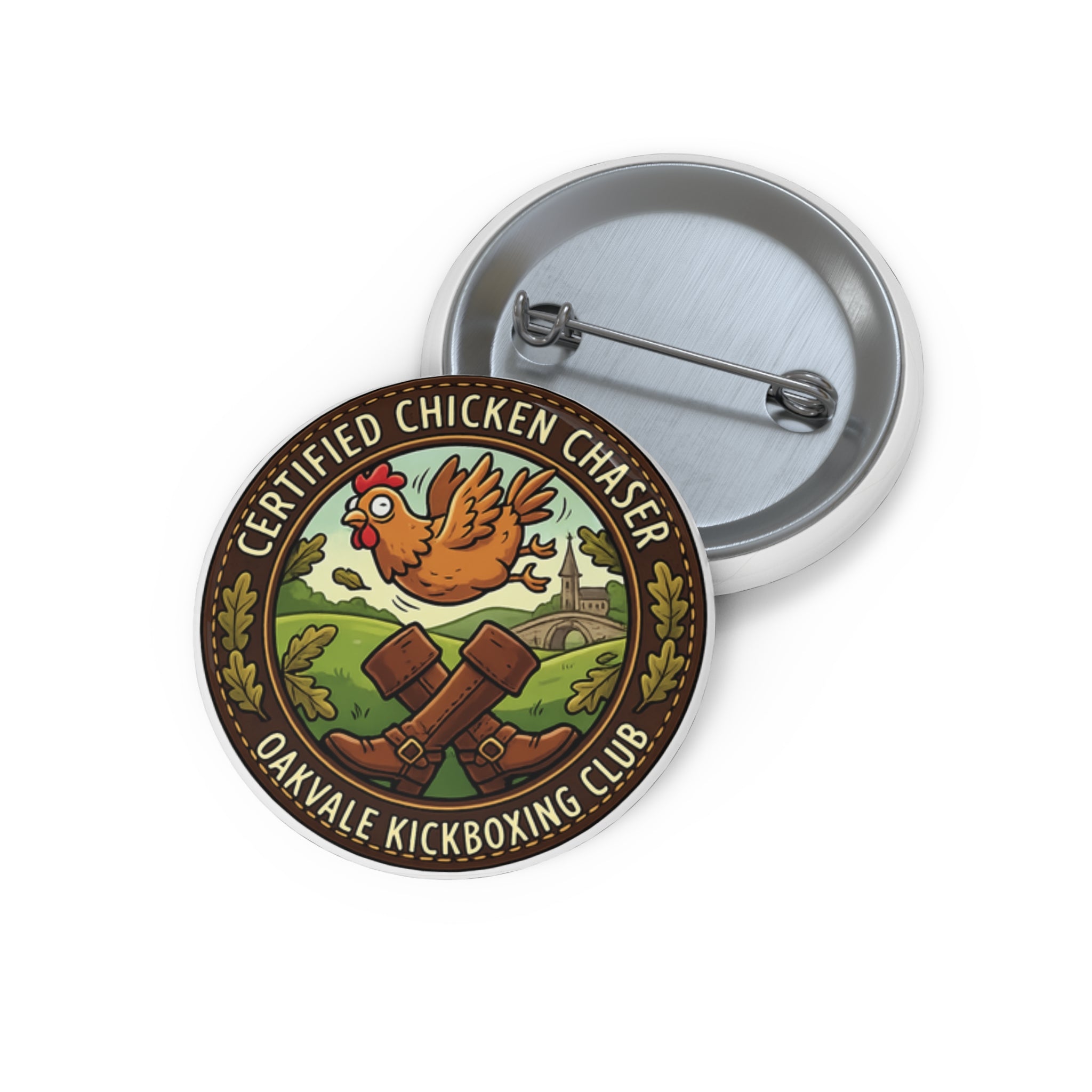 Certified Chicken Chaser Pin Badge — Oakvale Kickboxing Club Enamel Badge